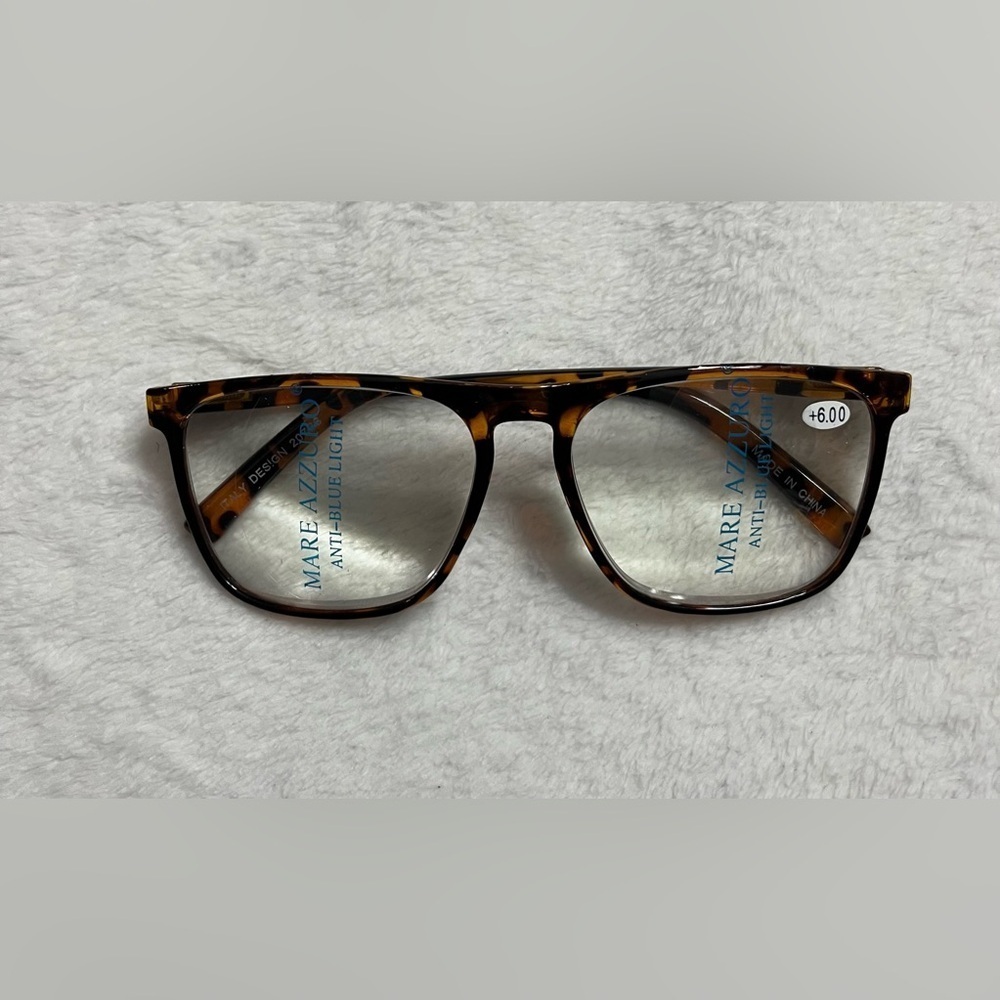 New!! Mare Azzuro anti-blue light protection glasses +6 lens brown/cheetah - Picture 6 of 11
